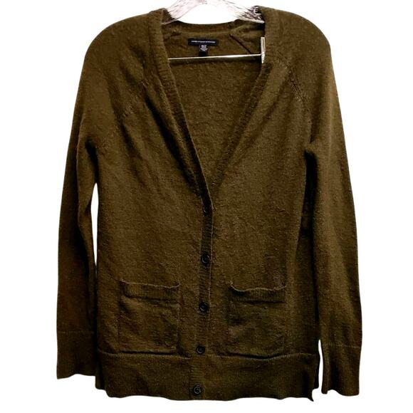 American Eagle Forest Green Button Down Cardigan With Pockets Size xs - Picture 1 of 5